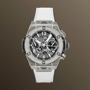 Hublot Big Bang Unico Titanium Pavé 42mm Skeleton Dial Rubber Strap - 441.NX.1171.RX.1104