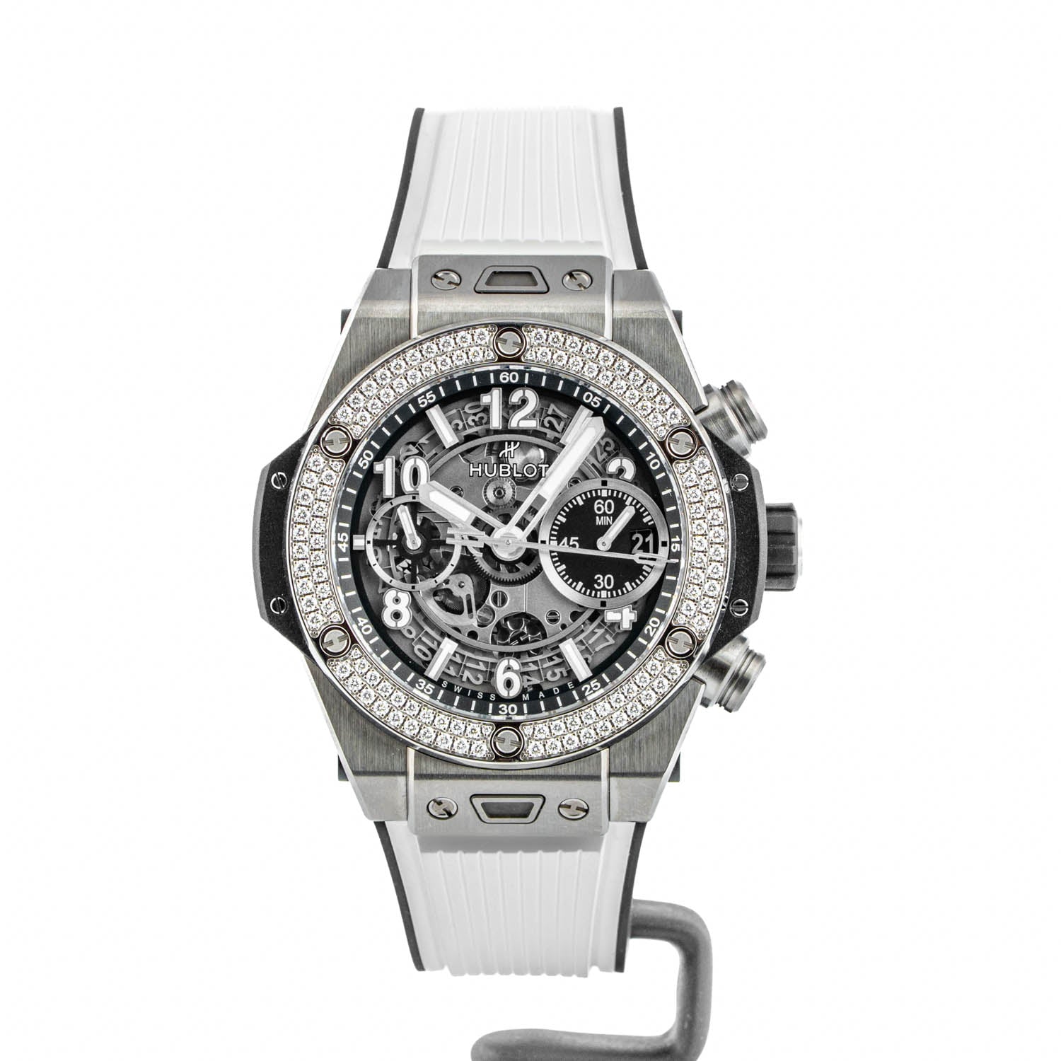 Hublot Big Bang Unico Titanium Pavé 42mm Skeleton Dial Rubber Strap - 441.NX.1171.RX.1104