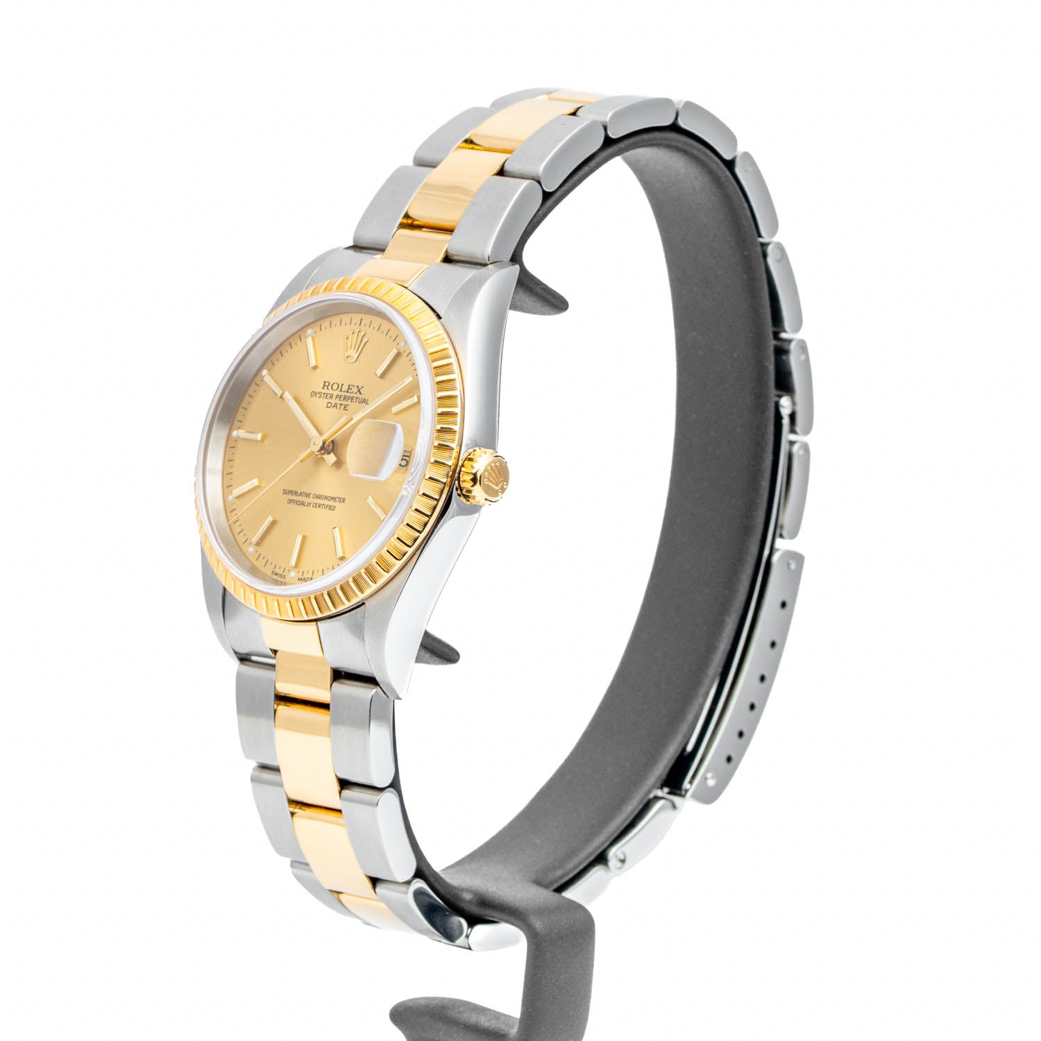 Rolex Oyster Perpetual Date Two-Tone Champagne Dial 34mm - 15223