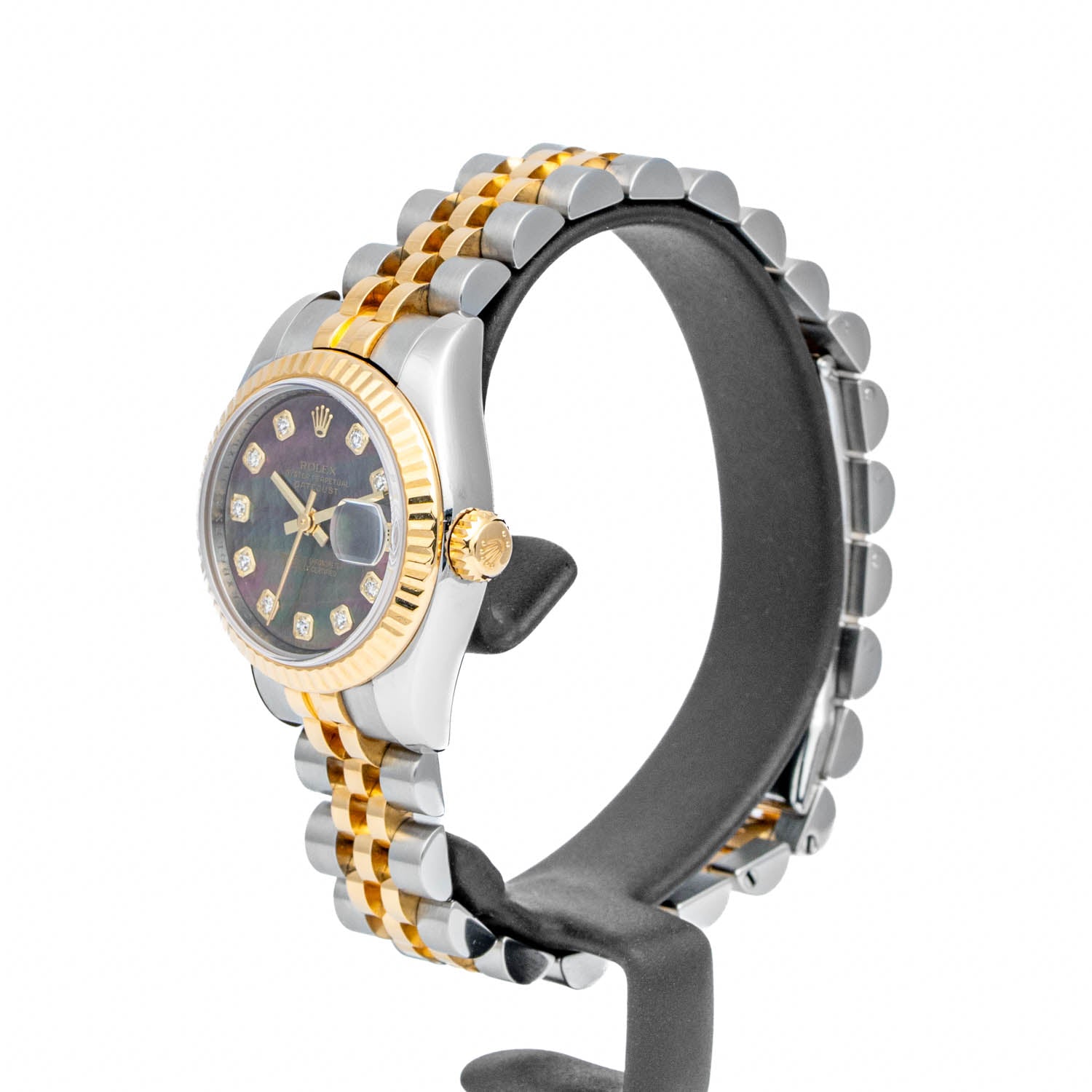 Rolex Lady-Datejust 26mm Black Mother of Pearl Diamond Dial - 179173