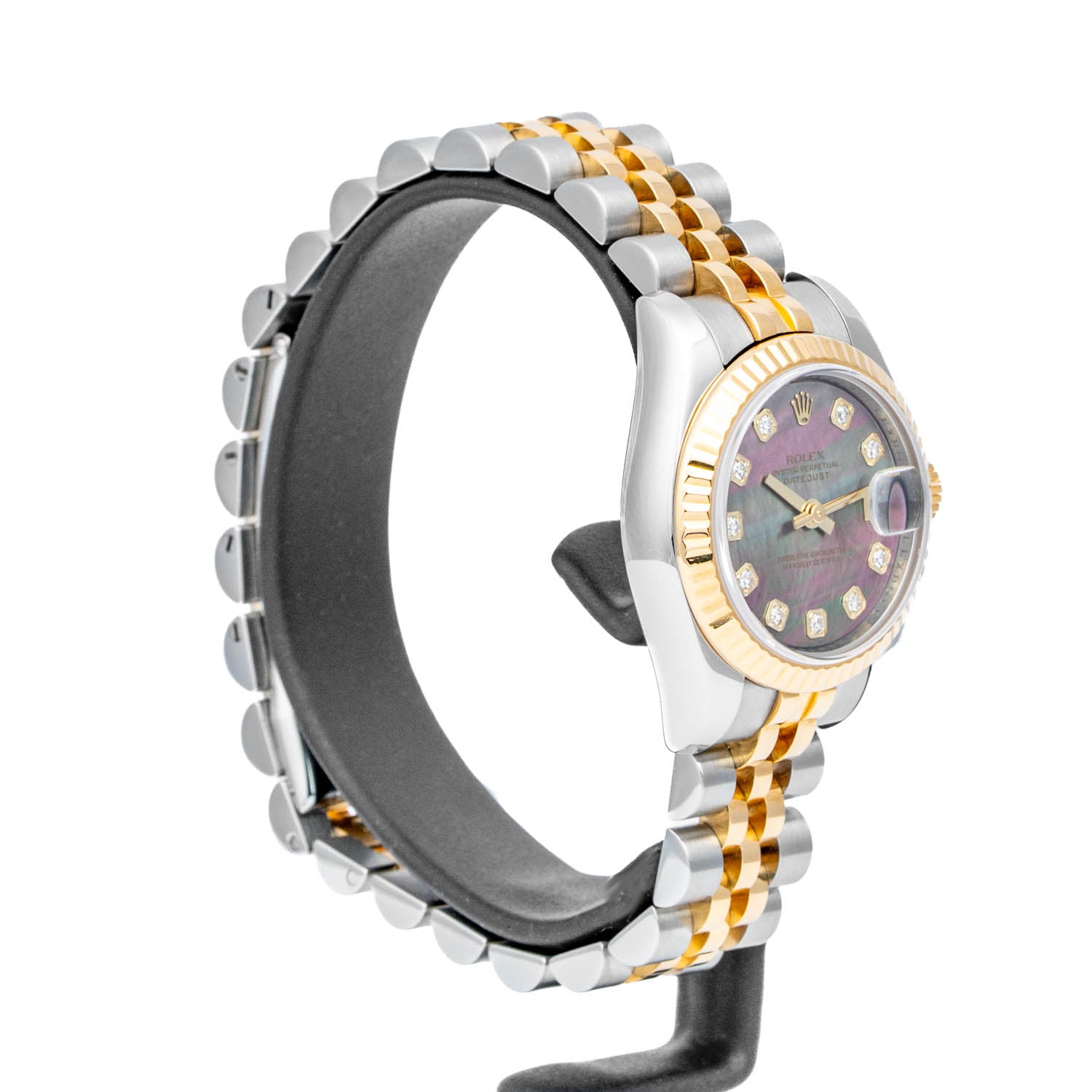 Rolex Lady-Datejust 26mm Black Mother of Pearl Diamond Dial - 179173