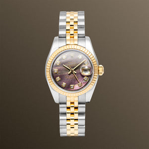 Rolex Lady-Datejust 26mm Black Mother of Pearl Diamond Dial - 179173