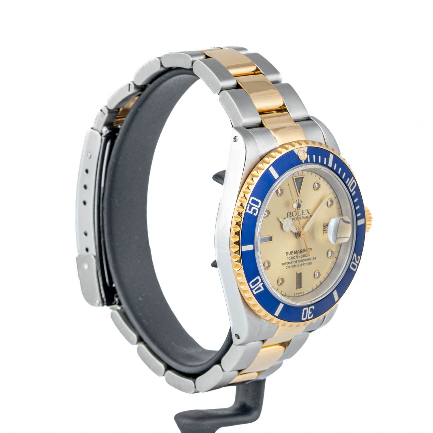 Rolex Submariner Date Two-Tone Champagne Diamond Dial 40mm - 16613