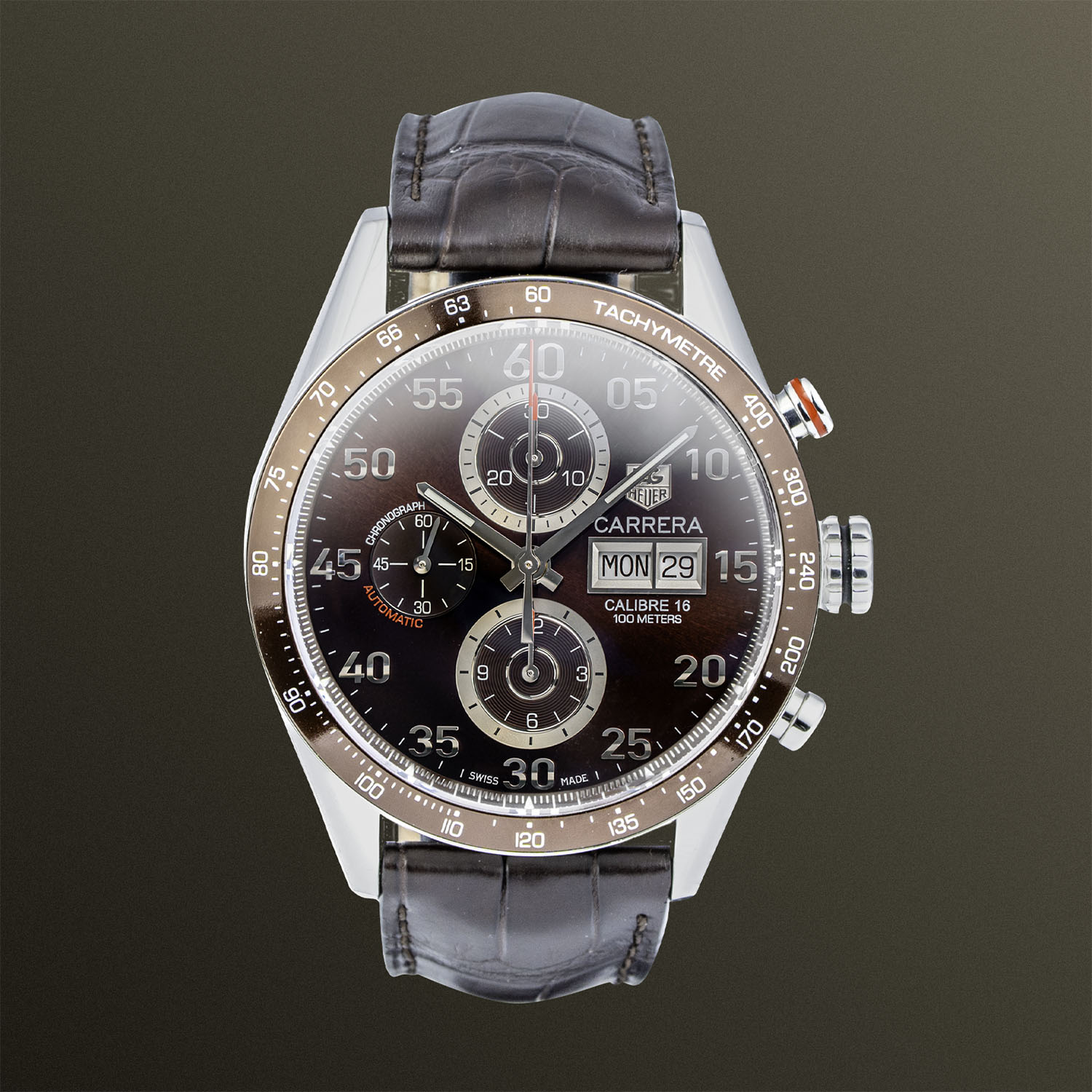 TAG Heuer Carrera Calibre 16 Day-Date Chronograph 43mm Brown Dial – CV2A12.FC6236