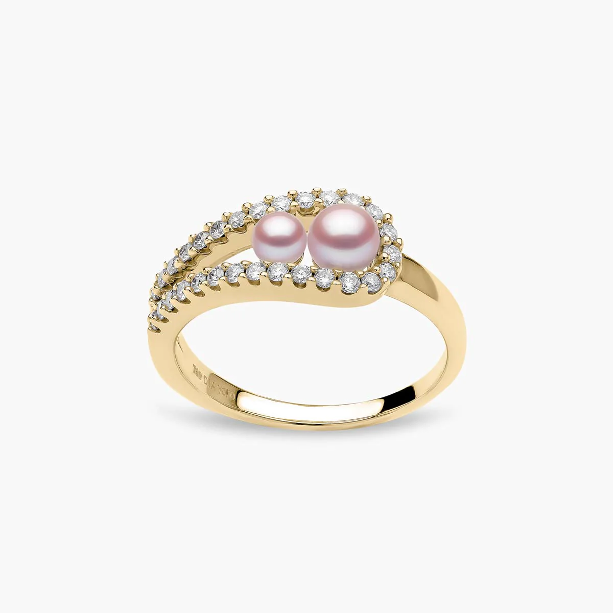 pink pearl and diamond ring
