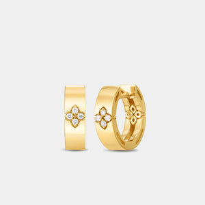 Love in Verona Diamond Accent Small Hoop Earrings in Yellow Gold