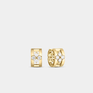 Love in Verona Diamond Open Frame Hoop Earrings in Yellow Gold