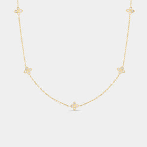 Love in Verona 5-Station Flower Necklace in 18K Yellow Gold