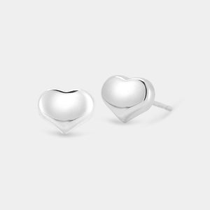 Tiny Treasures Heart Stud Earrings in White Gold