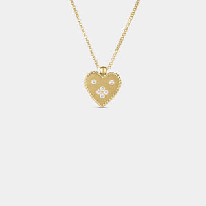 Venetian Princess Small Heart Medallion Necklace in Yellow Gold
