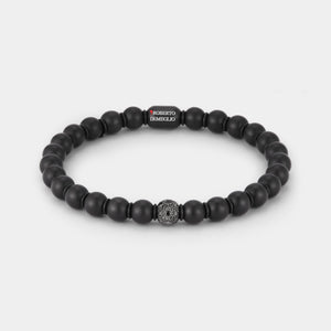 Sfera Matte Black Ceramic & Black Diamond Bead Bracelet
