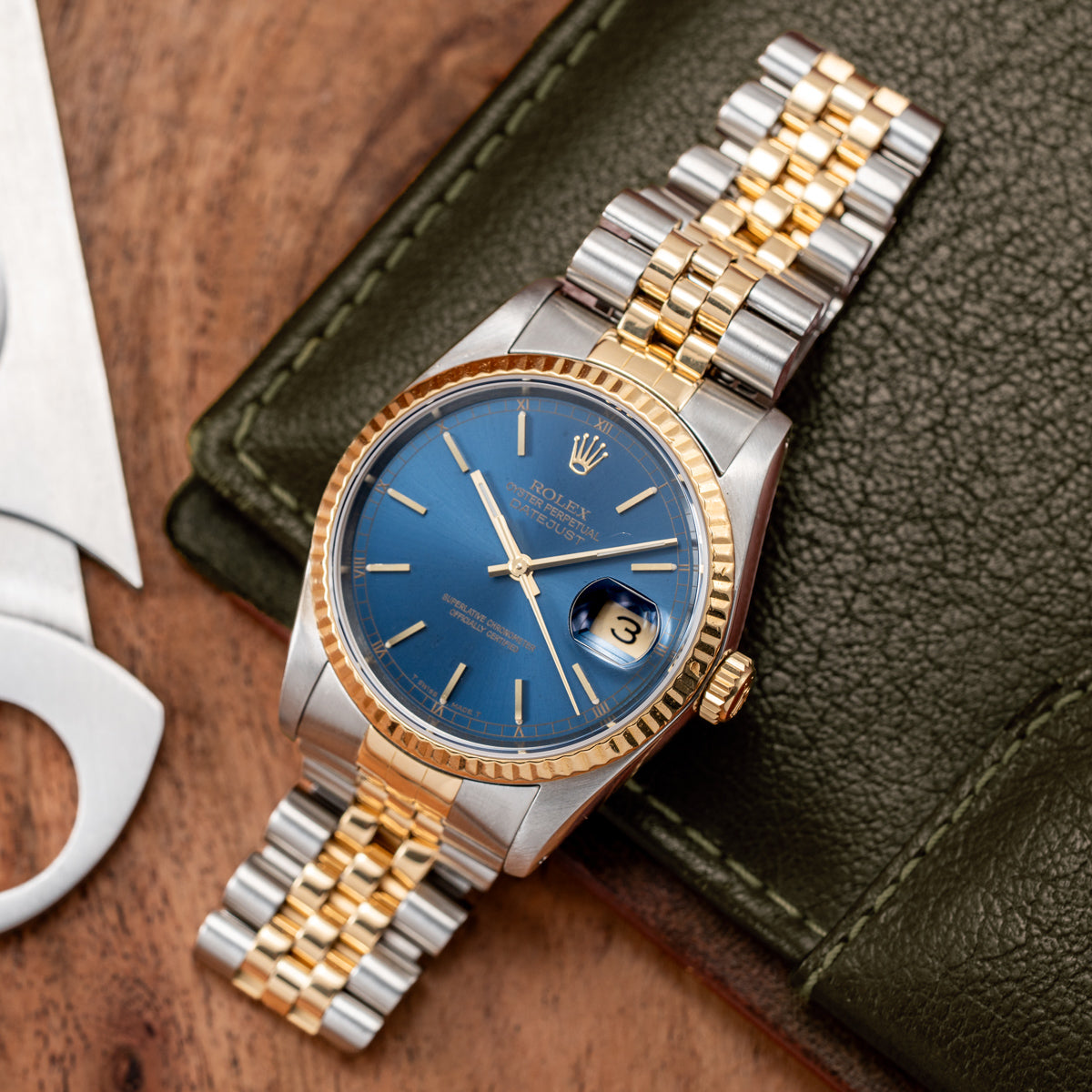 Rolex Datejust 36mm Blue Sunburst Dial Two-Tone Jubilee - 16233