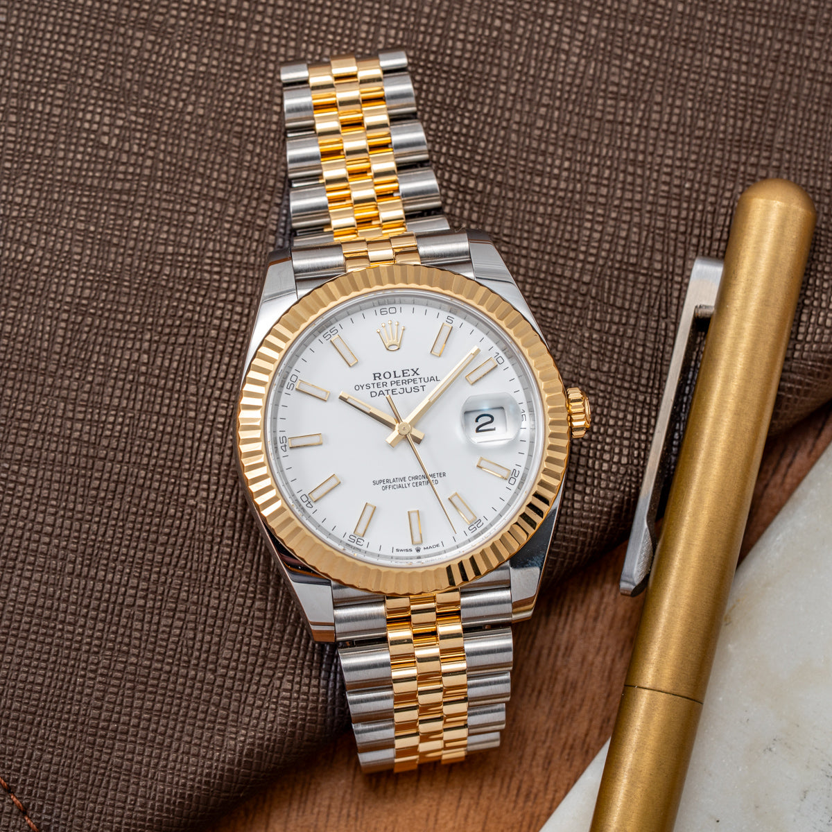 Rolex Datejust 41mm White Dial Two-Tone Jubilee Bracelet – 126333