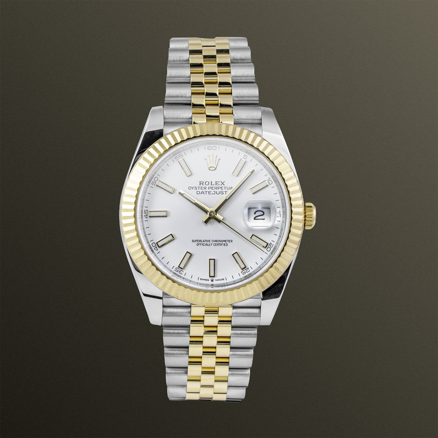 Rolex Datejust 41mm White Dial Two-Tone Jubilee Bracelet – 126333