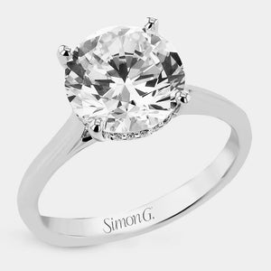 Round Solitaire 18k White Gold Engagement Ring - LR4055