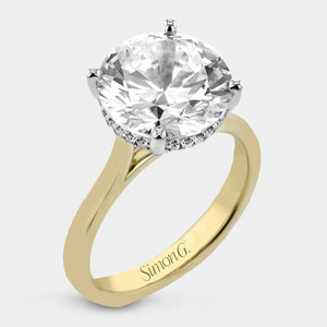 Round Solitaire 18K Yellow Gold Engagement Ring - LR125