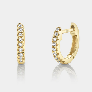Kate Yellow Gold Diamond Mini Huggie Earrings