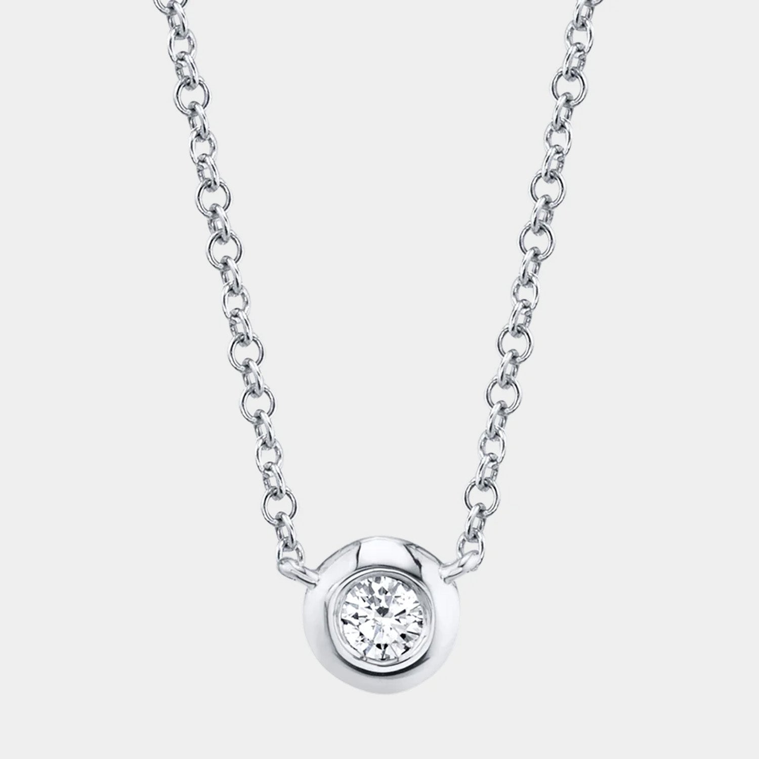 Bailey Diamond White Gold Bezel Necklace