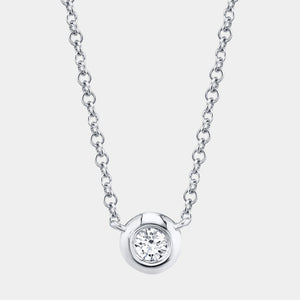 Bailey Diamond White Gold Bezel Necklace