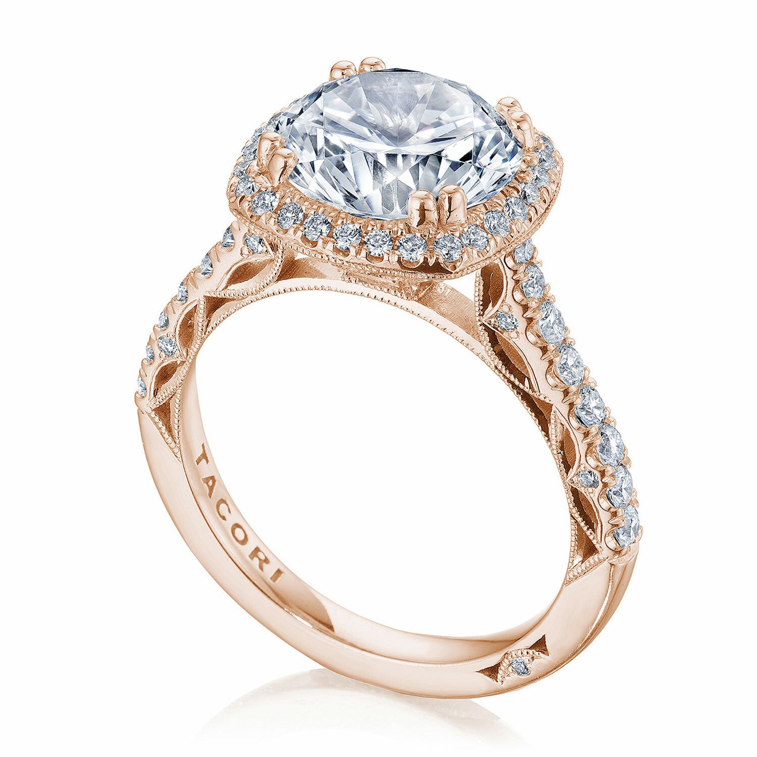 Cushion Halo 18K Rose Gold Engagement Ring - 269122
