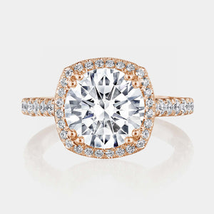 Cushion Halo 18K Rose Gold Engagement Ring - 269122