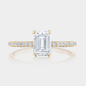 Emerald Pavé 18K Rose Gold Engagement Ring - 267015