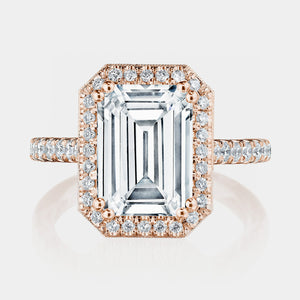 Emerald Halo 18K Rose Gold Engagement Ring - 269122
