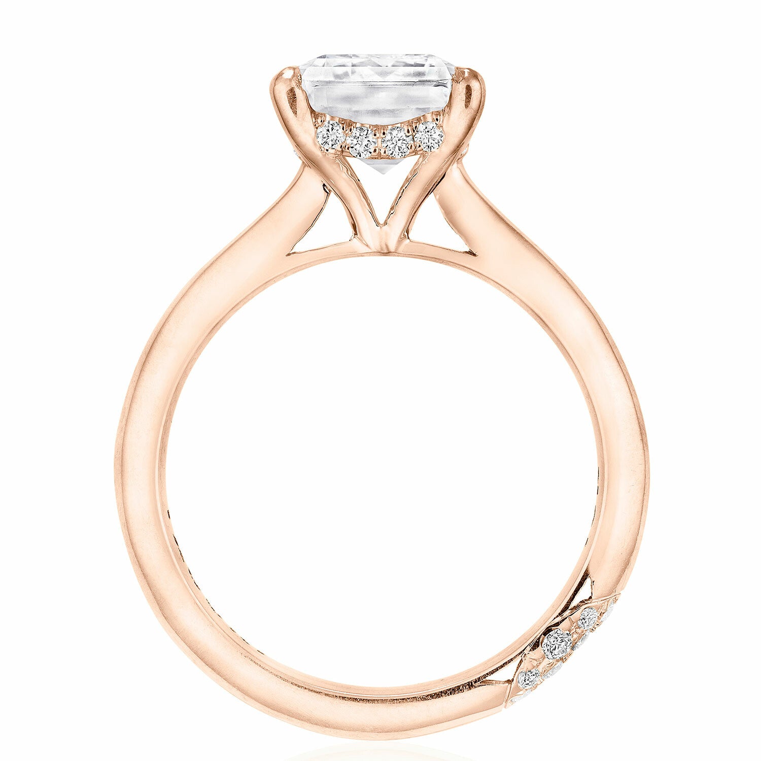 Emerald Solitaire 18K Rose Gold Engagement Ring - HT2671