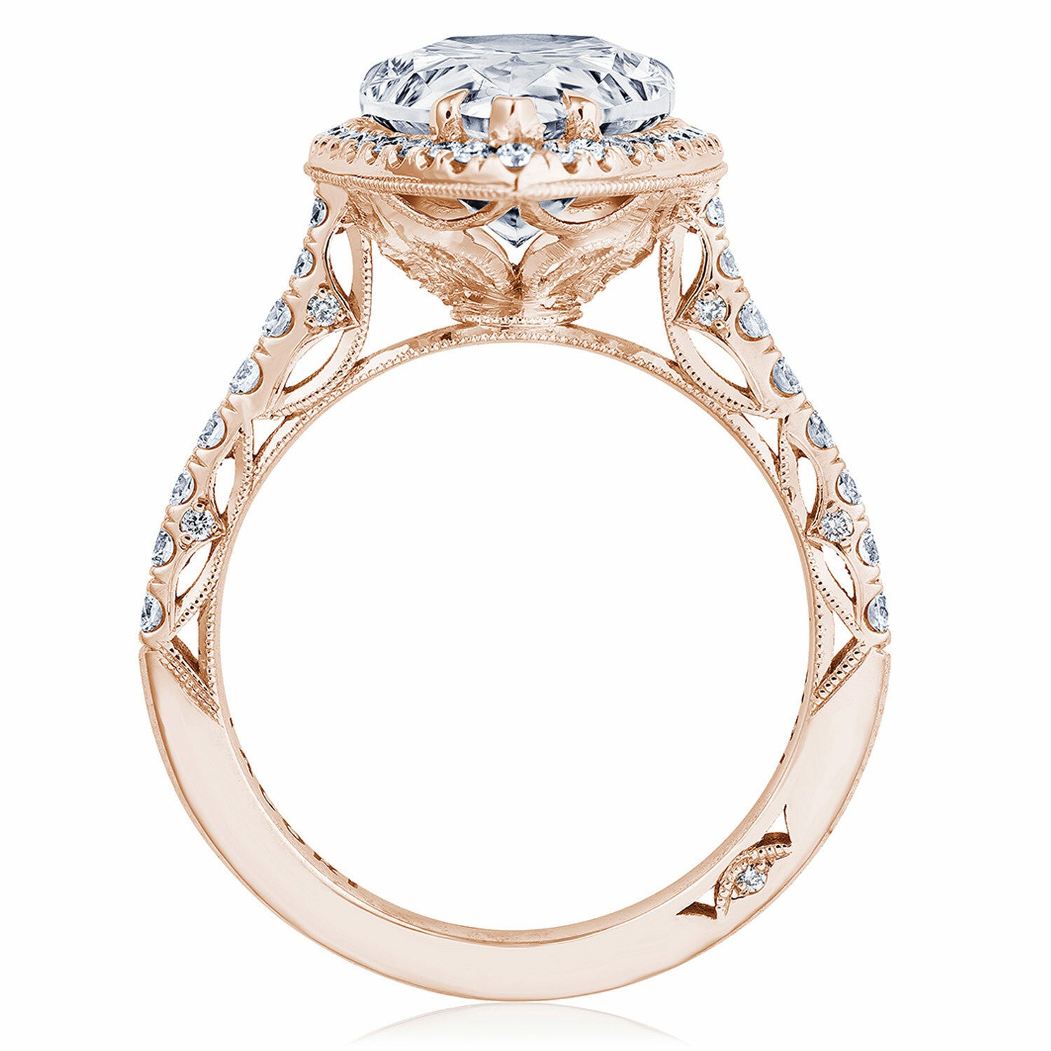 Pear Halo 18K Rose Gold Engagement Ring - 269122