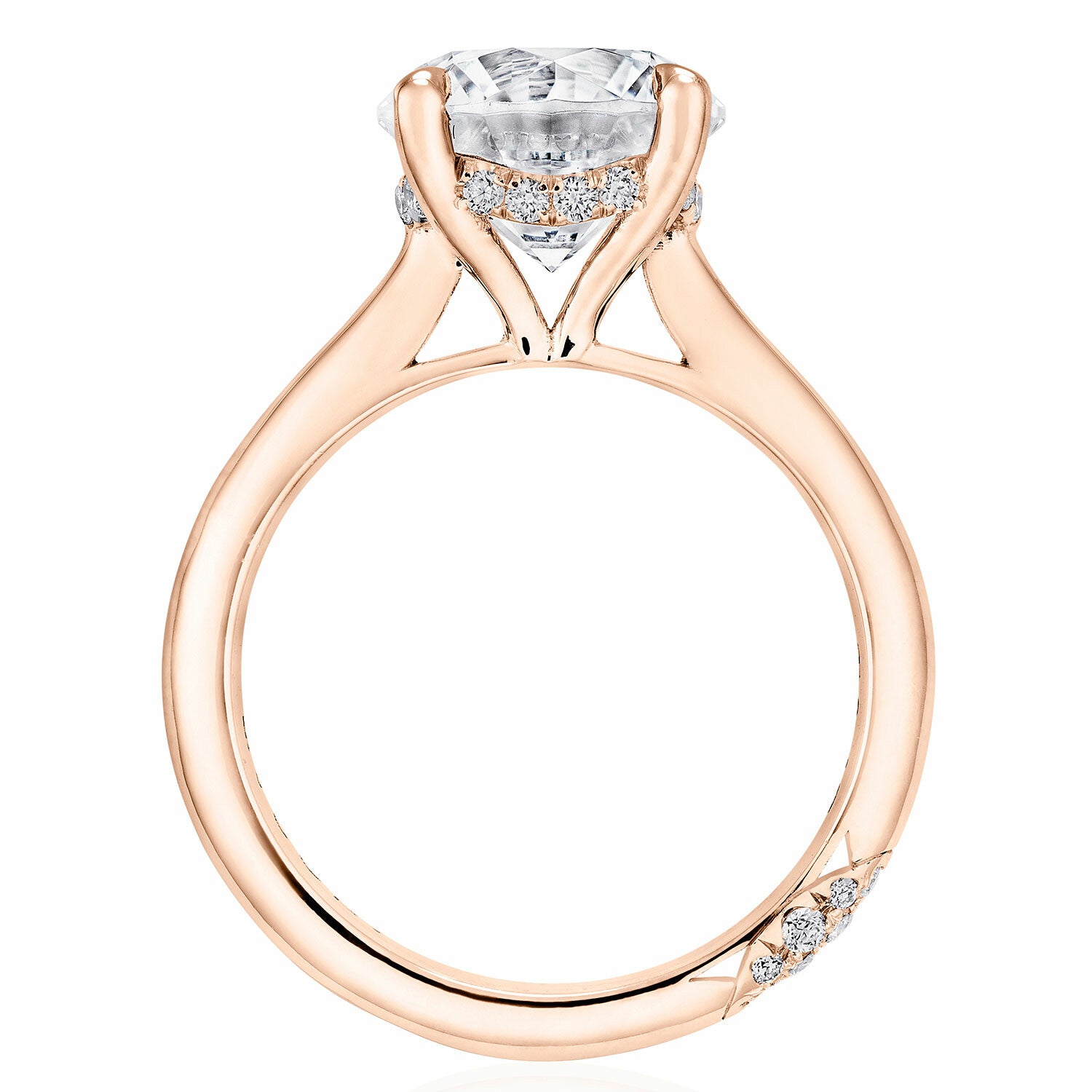 Round Solitaire 18K Rose Gold Engagement Ring - HT2671