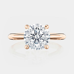 Round Solitaire 18K Rose Gold Engagement Ring - HT2671