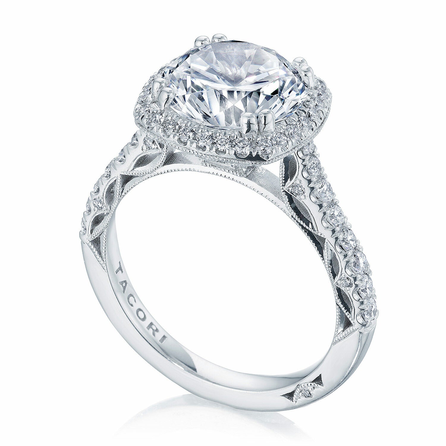 Cushion Halo 18K White Gold Engagement Ring - 269122
