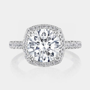 Cushion Halo 18K White Gold Engagement Ring - 269122