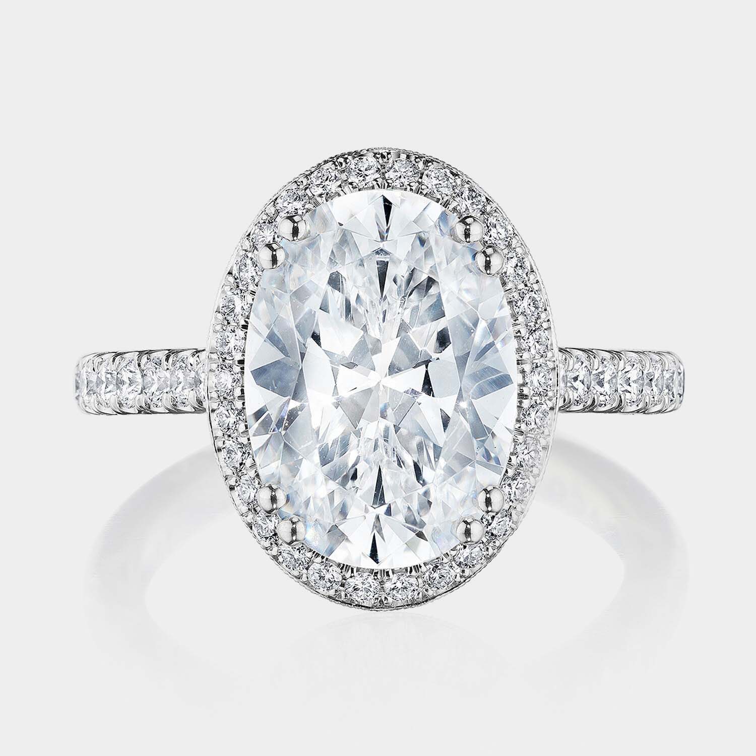 Oval Halo 18K White Gold Engagement Ring - 269122