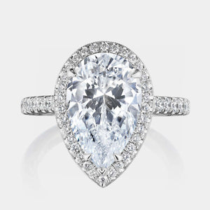 Pear Halo 18K White Gold Engagement Ring - 269122