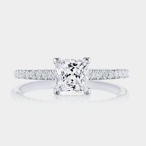 Princess Pavé 18K White Gold Engagement Ring - 267015
