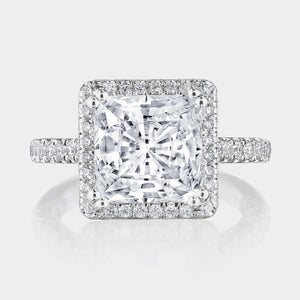 Princess Halo 18K White Gold Engagement Ring - 269122