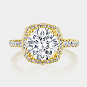 Cushion Halo 18K Yellow Gold Engagement Ring - 269122