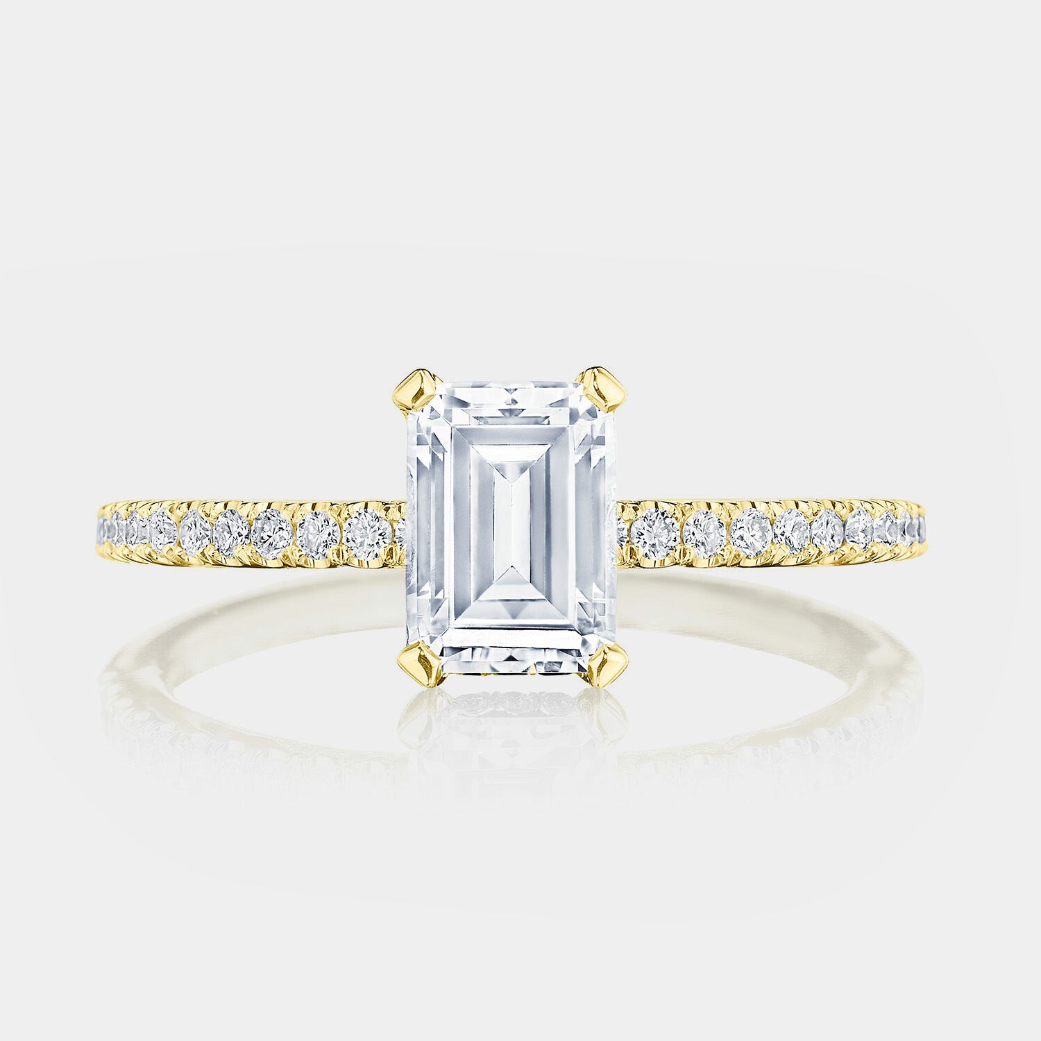 Emerald Pavé 18K Yellow Gold Engagement Ring - 267015