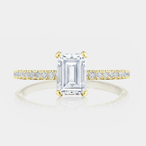 Emerald Pavé 18K Yellow Gold Engagement Ring - 267015