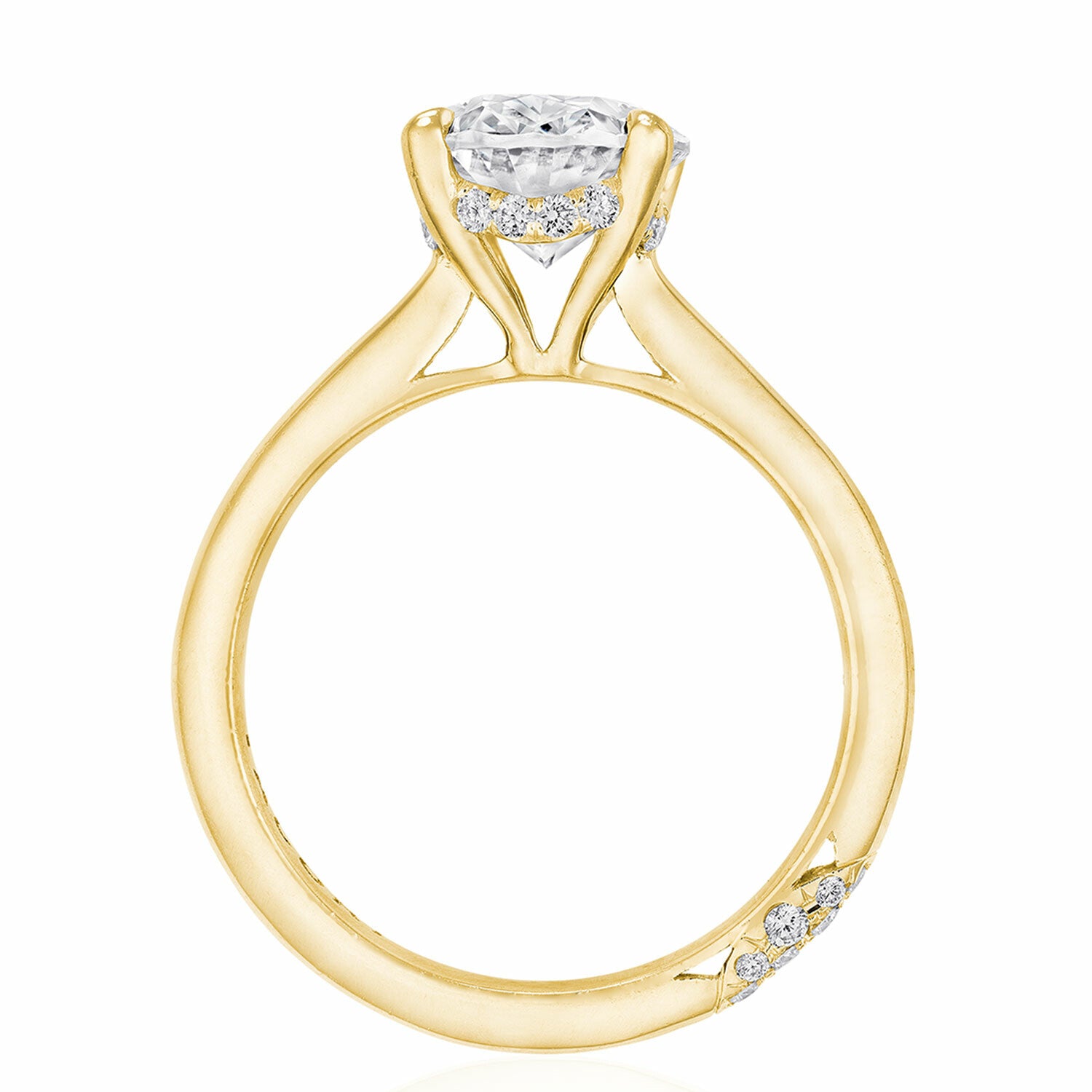 Oval Solitaire 18K Yellow Gold Engagement Ring - HT2671