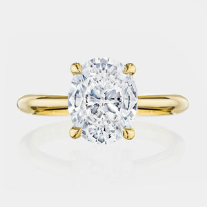 Oval Solitaire 18K Yellow Gold Engagement Ring - HT2671