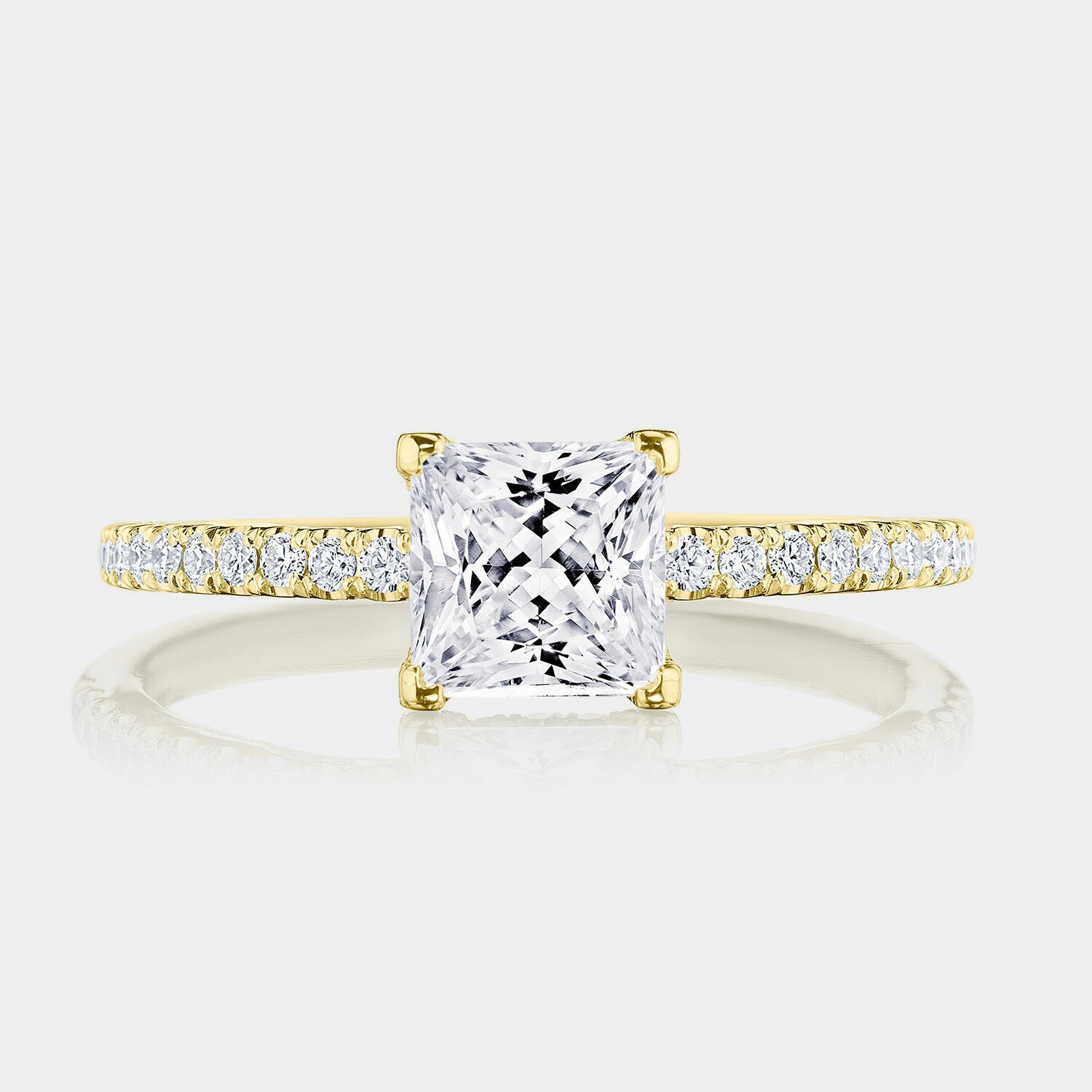 Princess Pavé 18K Yellow Gold Engagement Ring - 267015