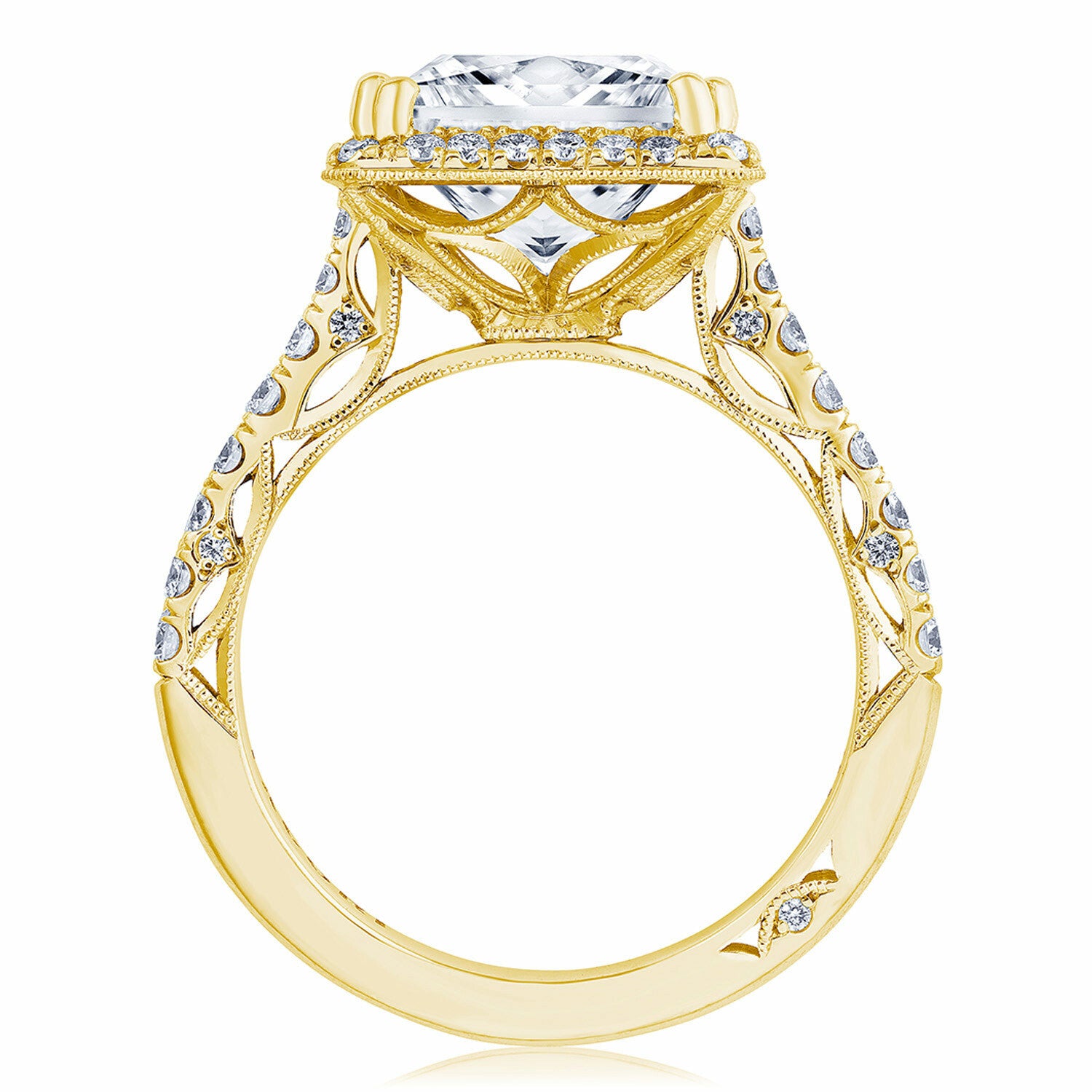 Princess Halo18K Yellow Gold Engagement Ring - 269122