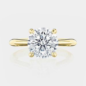 Round Solitaire 18K Yellow Gold Engagement Ring - HT2671