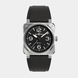BR-03 Black Steel 41mm - Black Dial on Strap