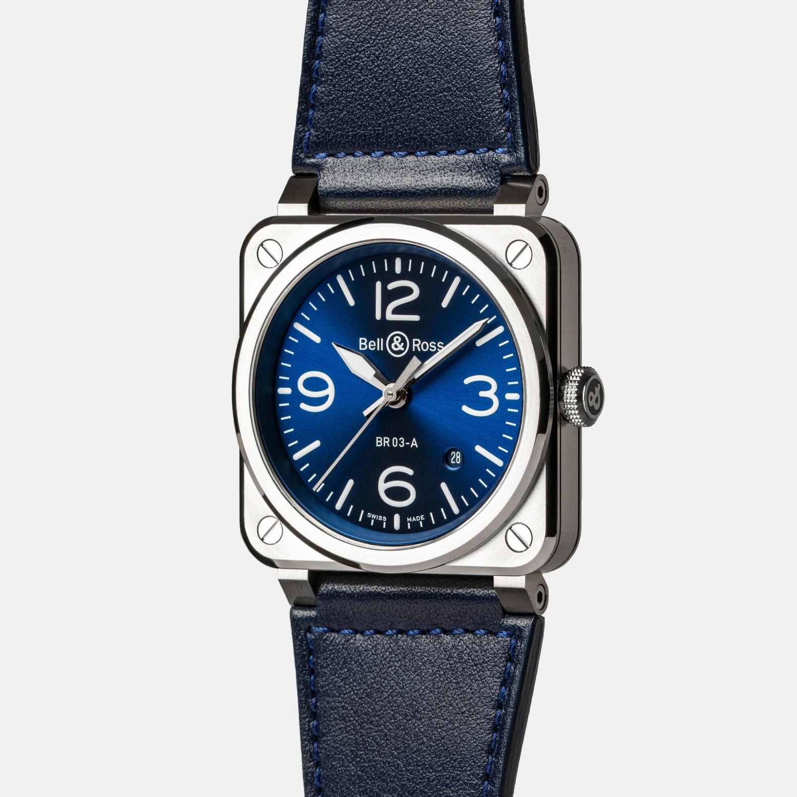 BR-03 Blue Steel 41mm - Blue Dial on Strap