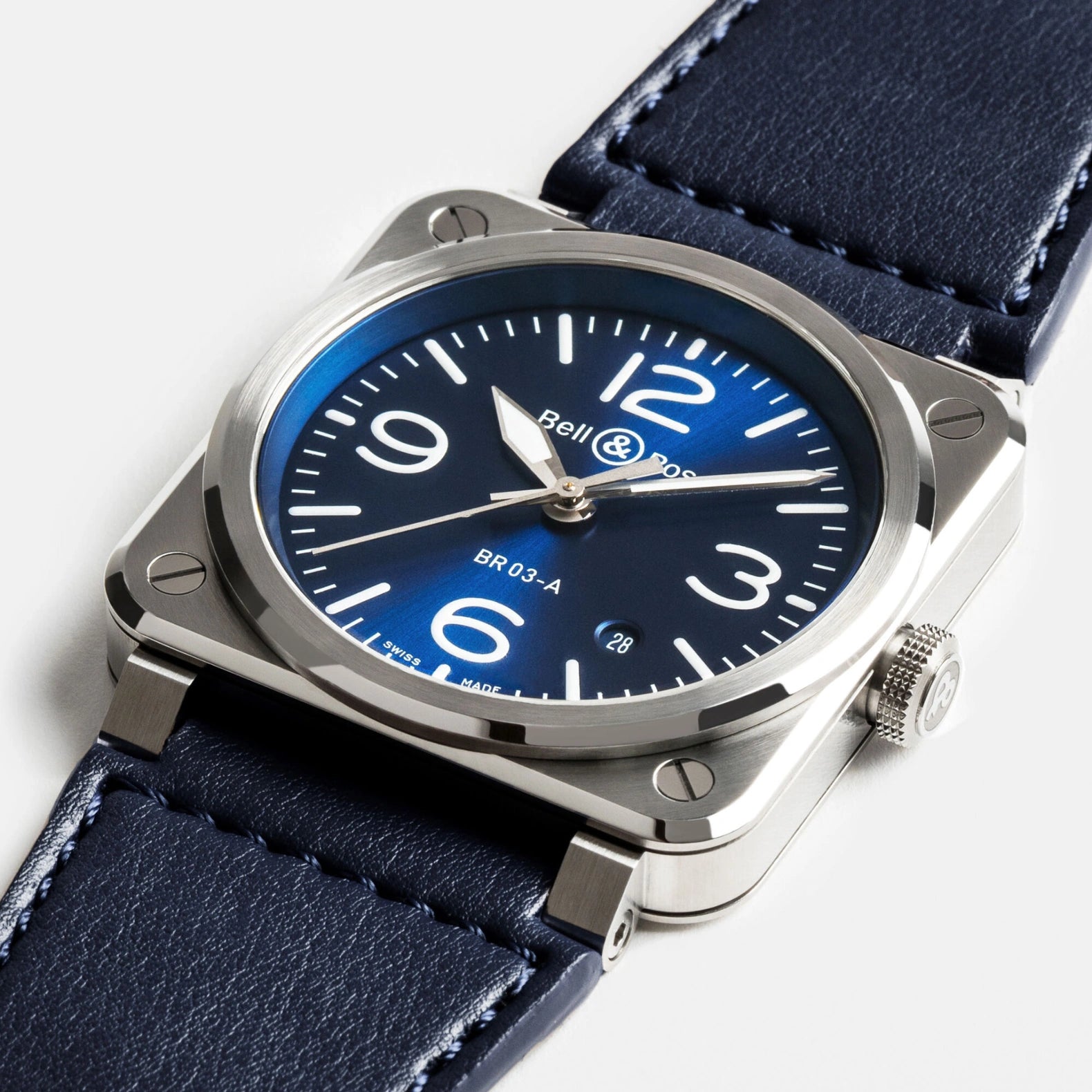 BR-03 Blue Steel 41mm - Blue Dial on Strap