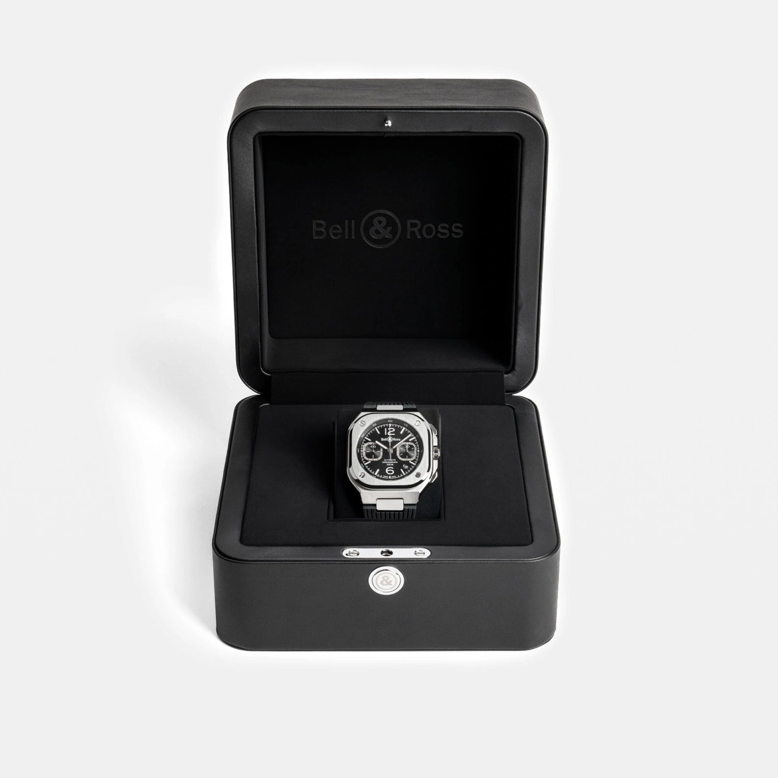 BR-05 Chrono Black Steel 42mm - Rubber Strap