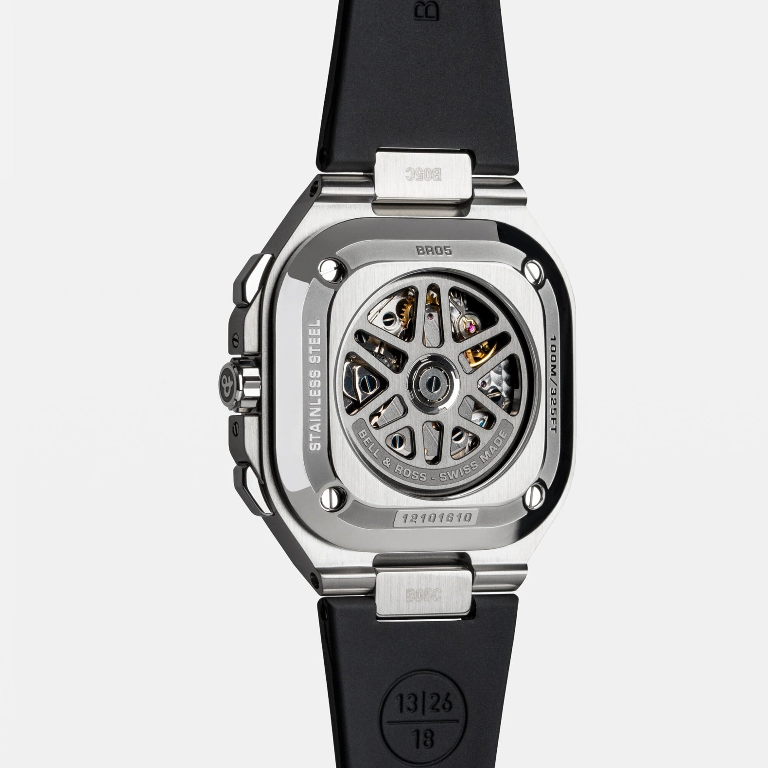 BR-05 Chrono Black Steel 42mm - Rubber Strap